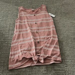 Pink striped old navy tank top with buttons down and never worn new with tags